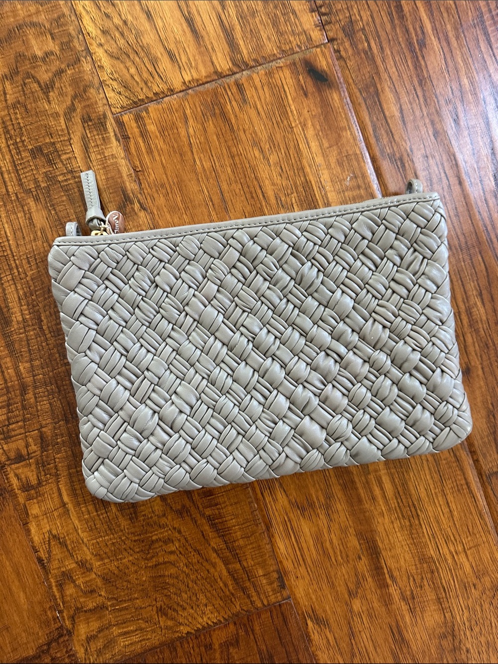 Clare V puffy flat clutch in Taupe
